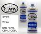 Preview: Smart, White, EN3 / EN6 / CD4L / CD5L: 400ml Sprühdose + 400ml Klarlack - Set, von ATW Autoteile West.
